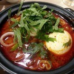 モツの朝立ち - モツ煮込み＋煮卵