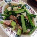 モツの朝立ち - 青菜炒め