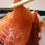 きやまち道場 - お造り3種盛のマグロ