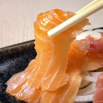 きやまち道場 - お造り3種盛のサーモン