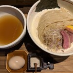 鴨出汁中華蕎麦 麺屋yoshiki - 名古屋コーチン細つけ麺（クリーミー）