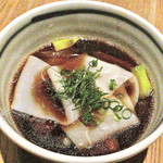 雨後晴 - 鴨葱汁でいただく極太釜揚げうどん、美味！