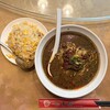 王龍 - 黒胡麻担担麺＋半チャーハン。美味し。
