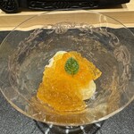 鮨 こん藤 - 晩白柚 上にブランデーのジュレ