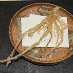 鮨 こん藤 - 芹の根の天ぷら(秋田)　◎