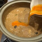 土びん - 雑炊に卵①