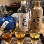 マニアック中華とうまい酒 まるはち - 利き酒3種飲み比べ（¥1,100税込）