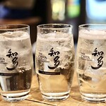 餃子とスパークリング バブルス - 知多ハイボール