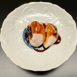 徳ㇵ本也 - 河豚の白子の炭火焼き　梅のタレ　今日の料理で一番好き