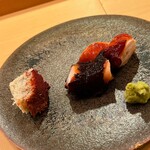 木挽町 とも樹 - 煮蛸と蛸の玉子。今は亡き六本木奈可久の鈴木親方を思い出してしまいました\(//∇//)\