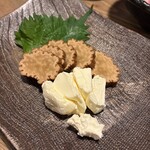 蕎麦切り くろ - がっこチーズ 定番ですな