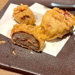 蕎麦切り くろ - ★甘栗の天ぷら