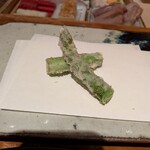 天ぷら 元吉 - アスパラ