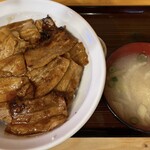ミルキーウェイ - バラ肉豚丼 B 普通 味噌汁 漬物付き