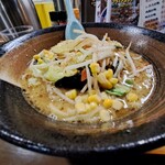 ラーメン歓 - 味噌ラーメンの野菜たっぷり