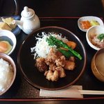 地鶏の京都 - 唐揚げ定食（霧島地鶏）