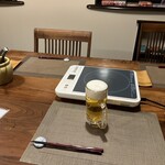 日本料理ひたち野いしざき - 生ビール。神の泡。5分経っても泡が減らない