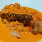 Art de Vivre - タラの蒸し焼き オマール海老とパプリカ風味のソース