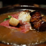 龍吟 - 讃岐オリーブ牛陶板 ”すき焼き” 仕立て ”フォアグラ” を織り交ぜて 2015.1.x