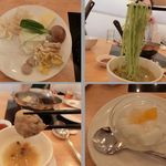 天香回味 - 2014' 12/21 膳火鍋、しゃぶしゃぶセットの具・肉団子・クロレラ麺・デサート