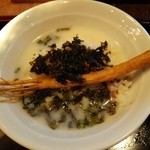 茉莉花 - 『高麗人参のせ竹スープ茶漬け』！ご飯の上に高麗人参が１本、岩海苔、白胡麻が…！これに、豆乳入り竹スープをかけて食べる～♪(^o^)丿