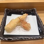 祇園鮨 琢 - 天使のエビ 天ぷら 頭もサクサク