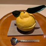 銀座 しのはら - エビとホタテの柚子のジュレ和え