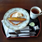 豊門ラウンジ - やきいもブリュレ【コーヒーor紅茶付】￥1000(税込)、私の訪問時のお値段。