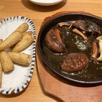 和食れすとらん天狗 - ヤングコーンの塩味揚げ・椎茸ステーキ