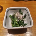 小川の魚 吉祥寺店 - お通しの菜の花。こういうのがいいてすね！