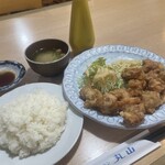 キッチン丸山 - とり天大盛(¥1,300)＋セット(¥250)＋ライス大盛(¥200)