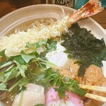 蕎麦 しらいし - 鍋焼きうどん  ¥1,100  海老天が美人!!