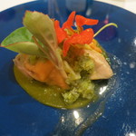 レストラン ラッセ - 27年1月　アンコウの肝　ウニ　椎茸　葱ソース