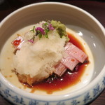 青華こばやし - 27年1月　氷見寒鰤　辛味大根、山葵