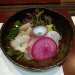 割烹 清風 - お造り（真鯛、水だこ、ツブ貝、鰆）