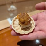 銀座 しのはら - フォアグラと柿餡とウィスキーの最中