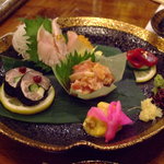 鳥銀本店 - 3月9日のとり刺し5品盛り