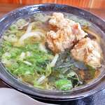 きらく亭 - 唐揚げうどん