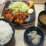 夢庵 - 料理写真:若鶏唐揚げ定食ランチ