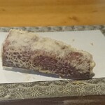 天ぷら よこい - 最後にさつまいも、焼いてから揚げてあります。