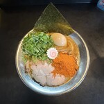 RAMEN HITONI YASASHIKU - 【葱辛魚’大辛×輪切sv味付玉子】