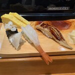 竹寿司 - 特上寿司パート2、玉子、ツブ貝だったかな？？、赤海老、穴子