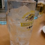 日高屋 - 酎ハイ、250円。一口飲んじゃいました。