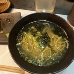 炭や 六根 貝とか酒とか炙りとか - 〆の貝出汁ラーメン
