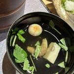 まるや本店 名駅店 - お吸い物を肝吸いに変更