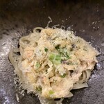 クリコロ - サーモン　菜花（パスタ風）　クリコロかき混ぜ後