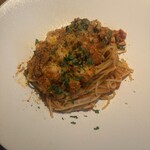 Osteria caiman table - 美桜鶏・ほうれん草・ブローヴァラチーズのトマトソース