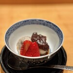 冨すし - 自家製黒豆のアイス、白玉
