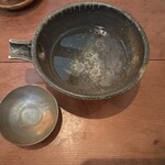 そばきり 日曜庵 - 田酒 備前焼の杯が良いですね