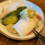 うなぎや せきの - 糠漬けと浅漬けです